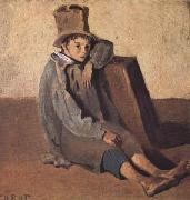 Jean Baptiste Camille  Corot L'enfant au chapeau haut de forme (mk11) Sweden oil painting artist